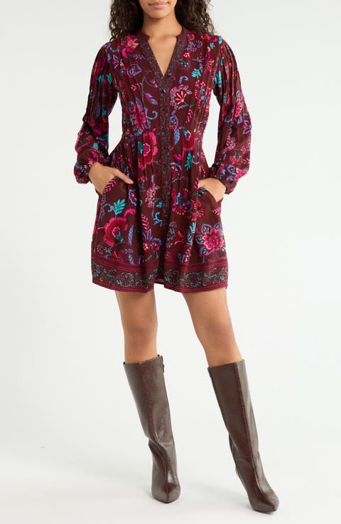 Tory Paisley Long Sleeve Dress