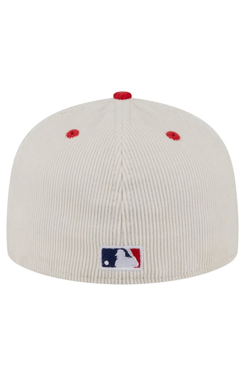 New Era Men's New Era Cream/Red Philadelphia Phillies Two-Tone Corduroy 59FIFTY Fitted Hat, Alternate, color, Cream