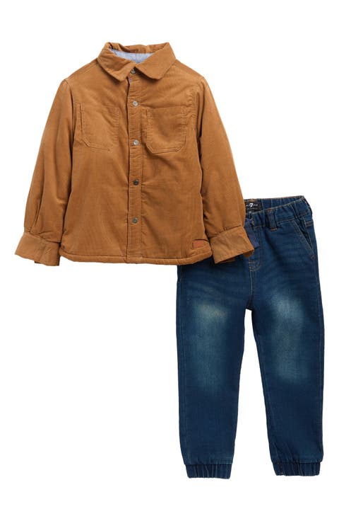 Kids' Faux-Fur Lined Corduroy Jacket & Jean Joggers Set (Toddler)