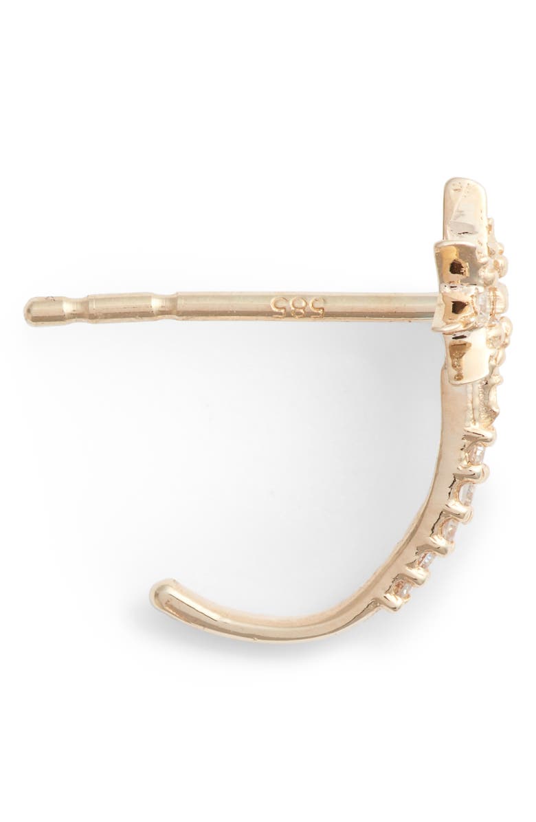 Anzie Diamond Star Half Hoop Huggie Earrings, Alternate, color, Gold