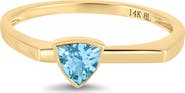 Bony Levy 14K Gold Blue Topaz Trillion Stackable Ring (Online Trunk Show)