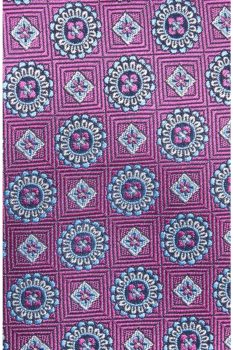 Neat Medallion Silk Jacquard Tie, Alternate, color, BERRY