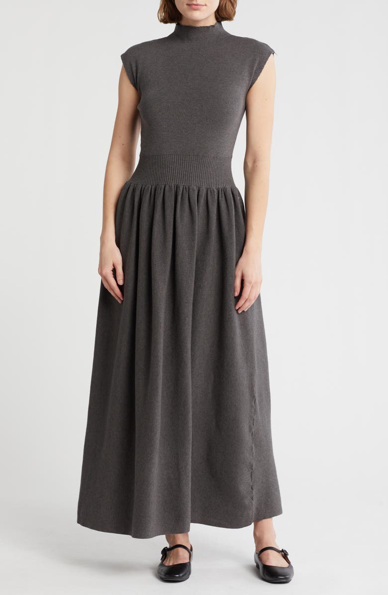 LUMIERE Funnel Neck Knit Dress, Main, color,