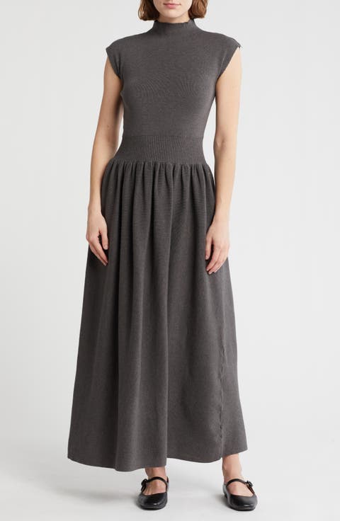 Funnel Neck Knit Dress