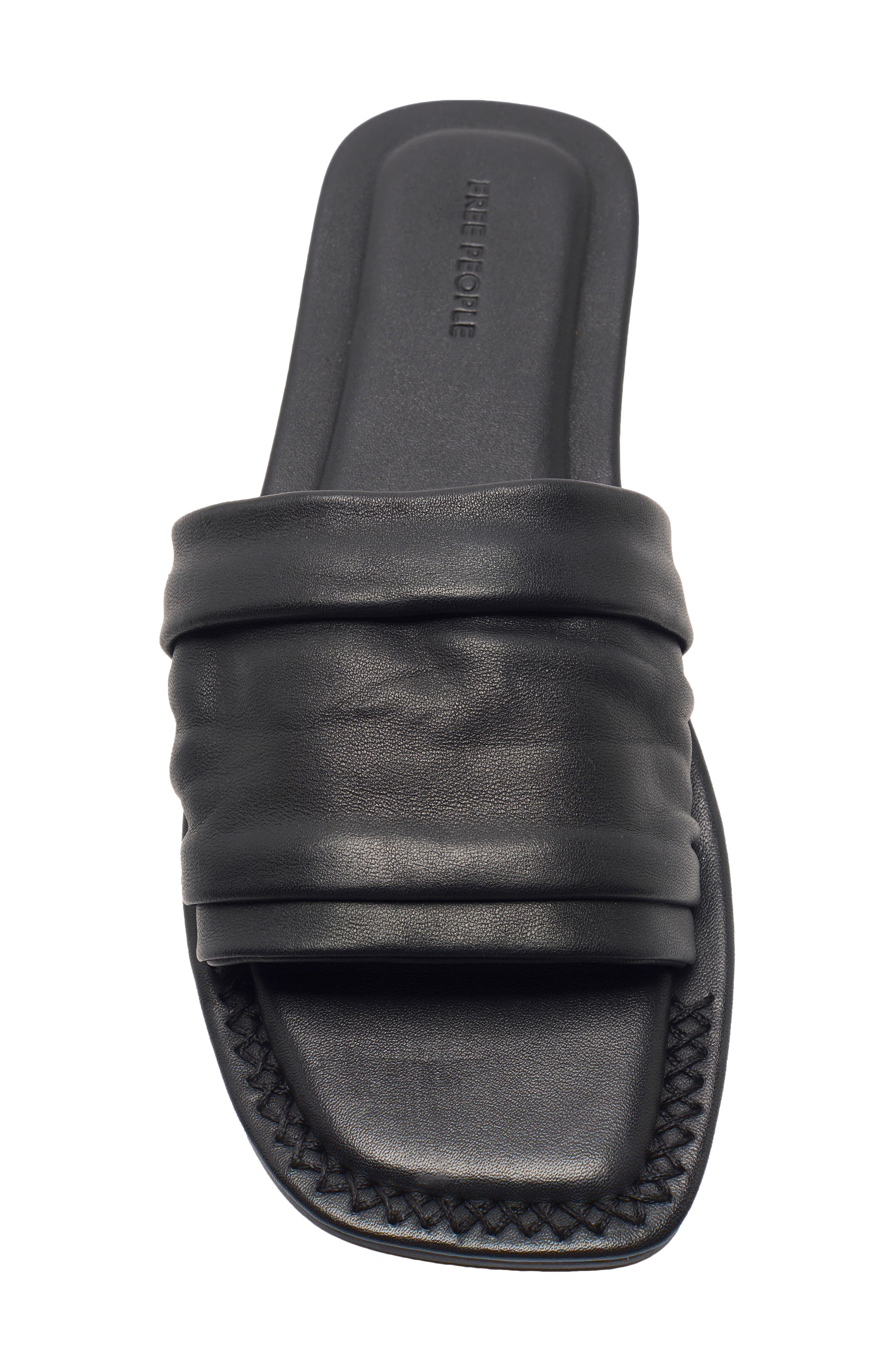 Free People Evelyn Slide Sandal, Alternate, color, Black Tide Leather