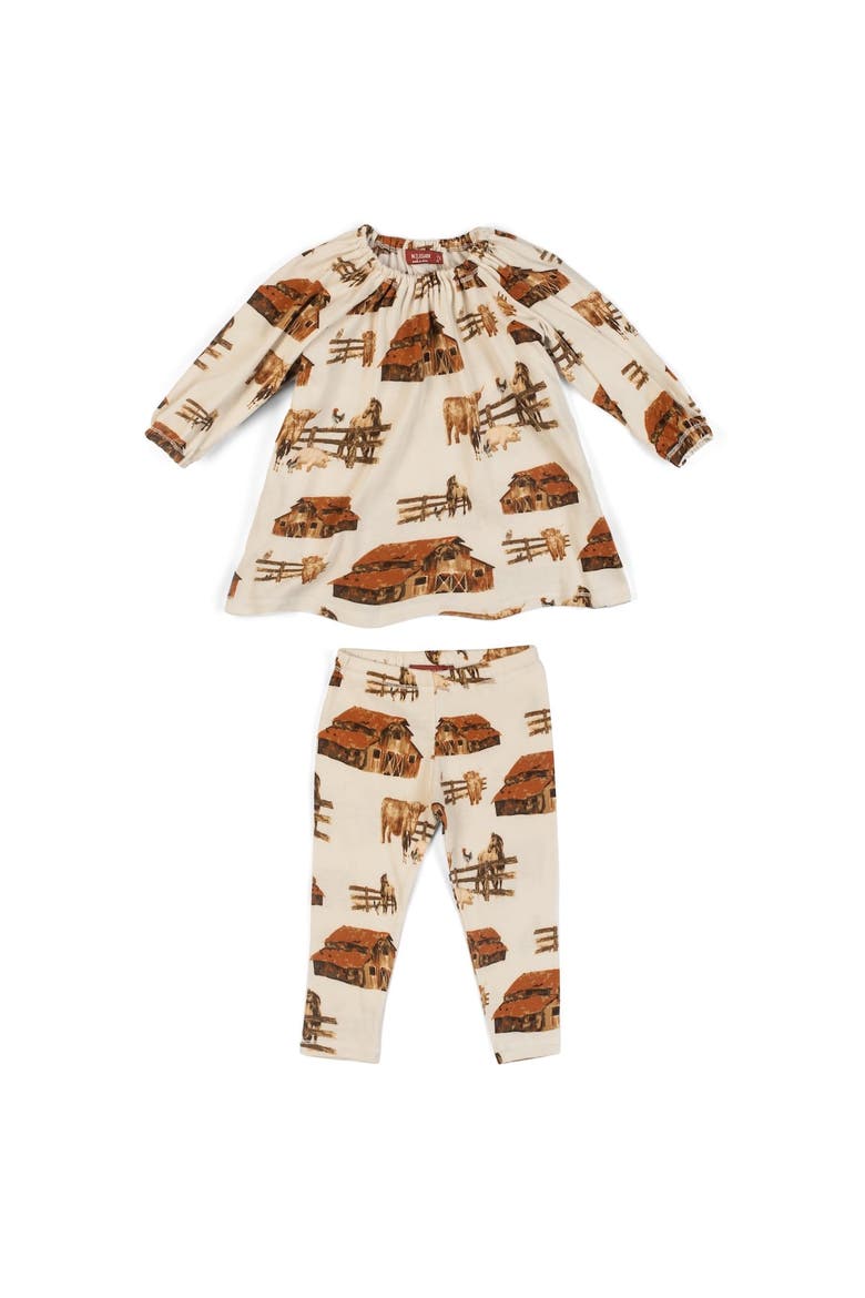 Organic Cotton Dress and Legging Set, Main, color, Homestead