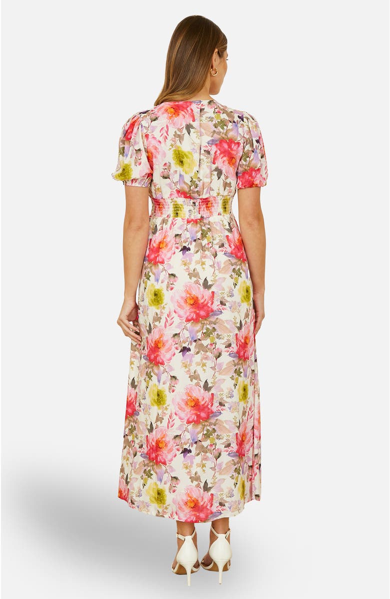 Yumi Floral Midi Dress, Alternate, color, Ivory
