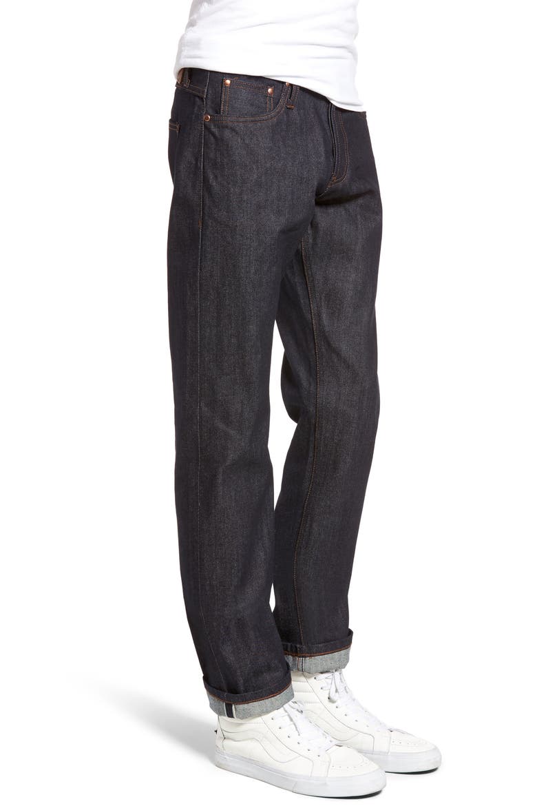 UB301 Straight Leg Raw Selvedge Jeans, Alternate, color, INDIGO