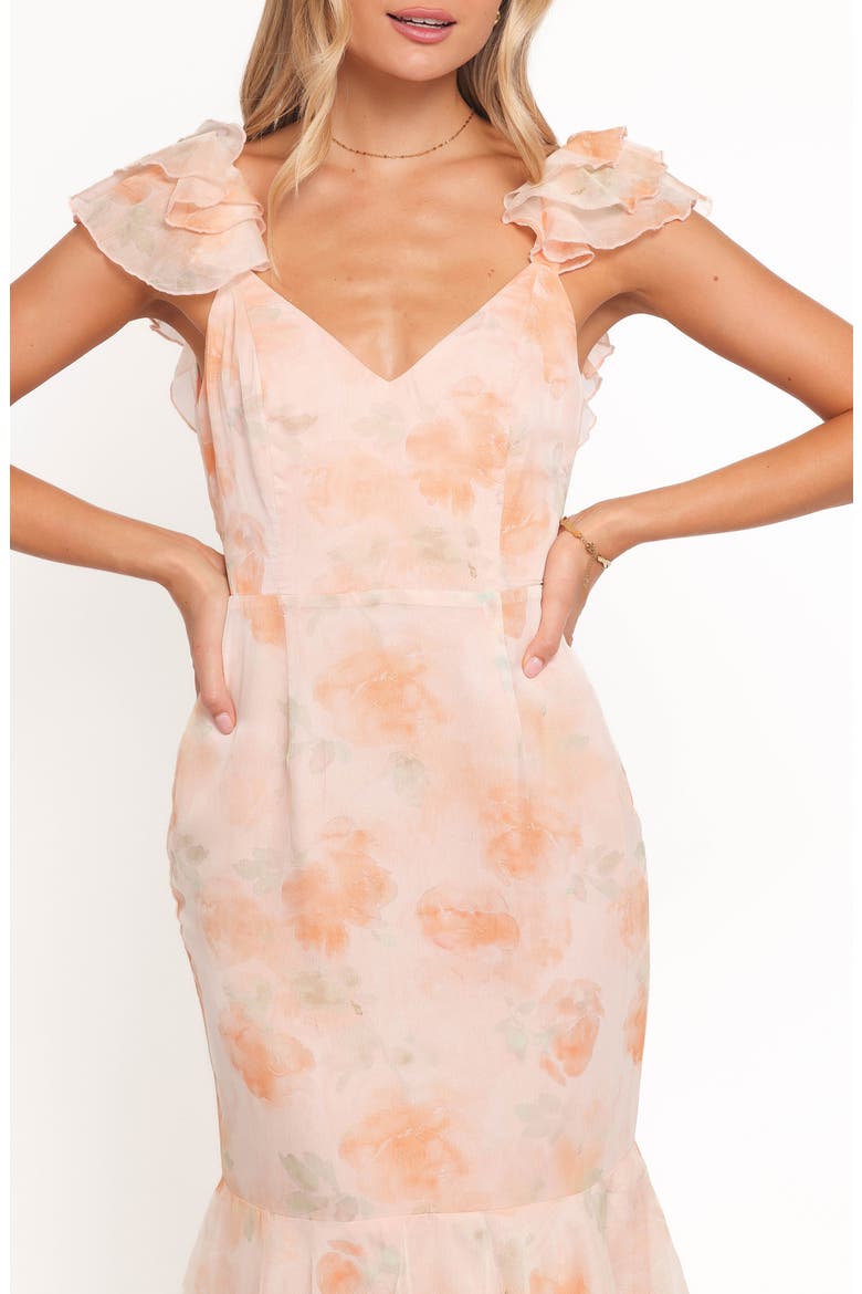 Lydia Ruffle Sleeveless Maxi Dress, Alternate, color, PINK FLORAL