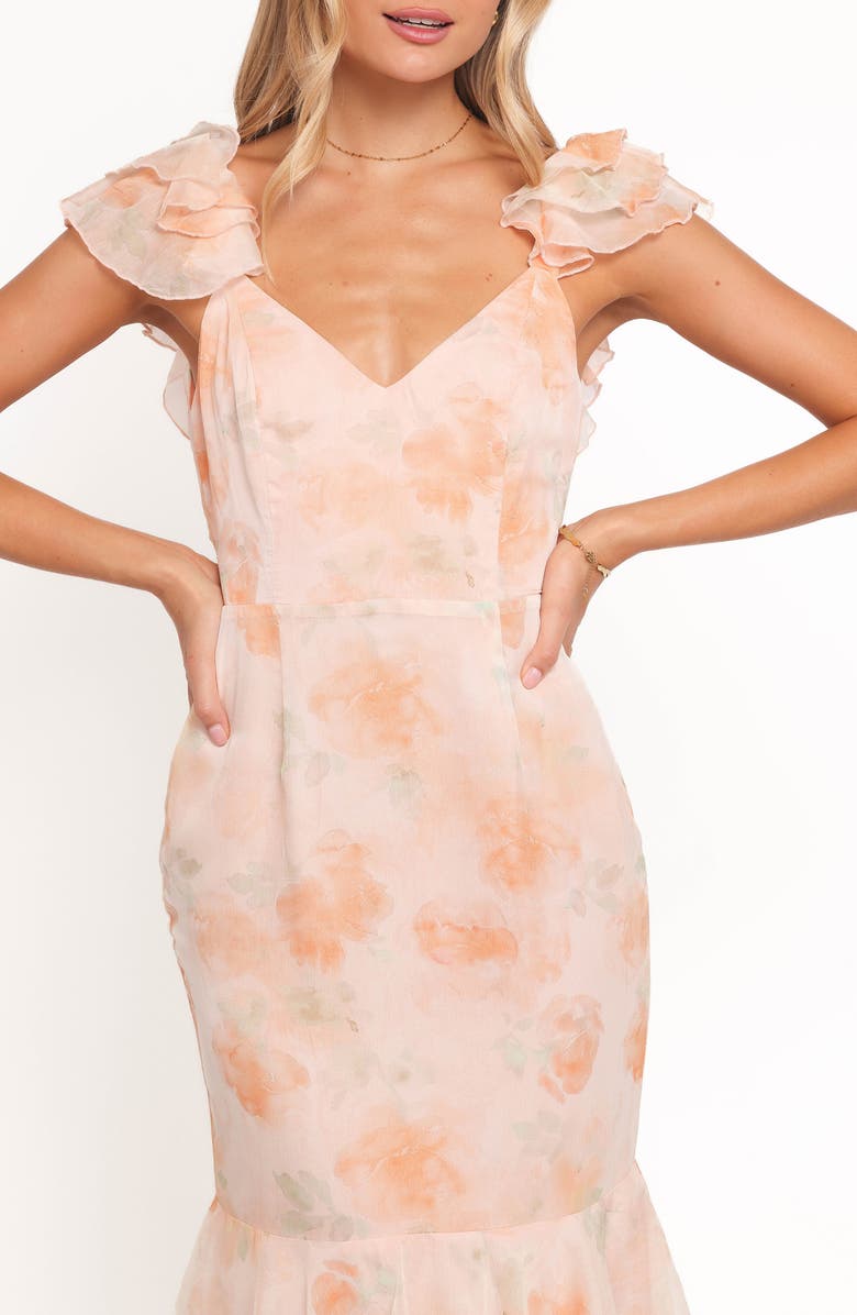 Petal & Pup Lydia Ruffle Sleeveless Maxi Dress, Alternate, color, Pink Floral