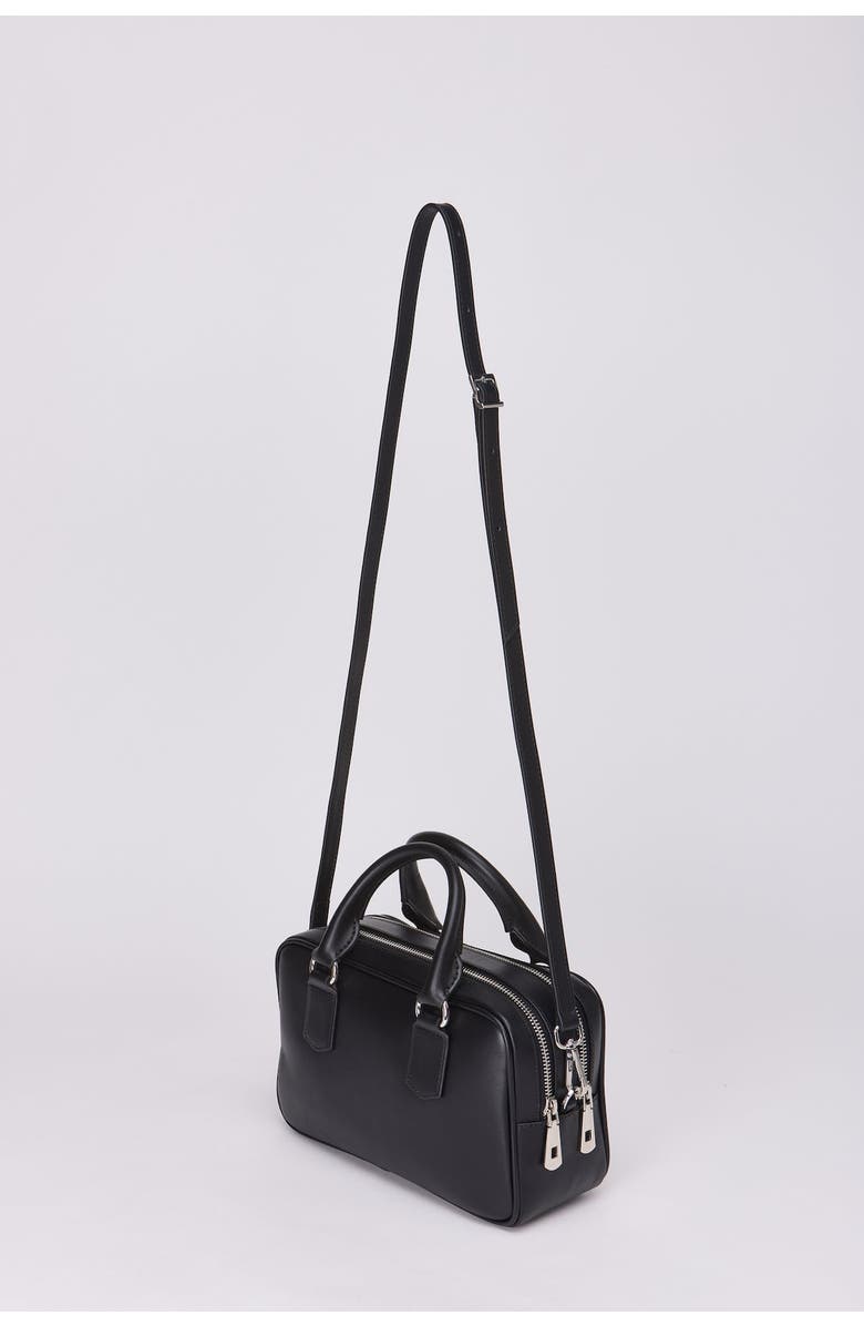 Forever & Always Shoes Sara Leather Structured Bassepi Mini Bag, Alternate, color, Black