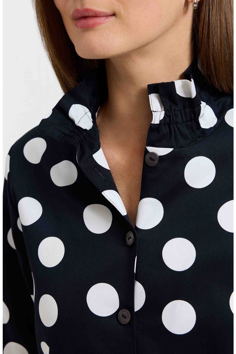 Carolina Dot Print Cotton Button-Up Shirt, Alternate, color, BLACK/ WHITE