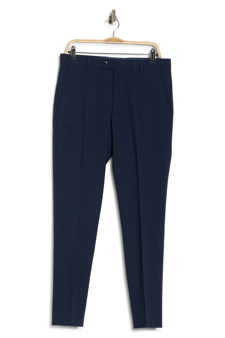 Check Tapered Leg Pants, Main, color, NAVY