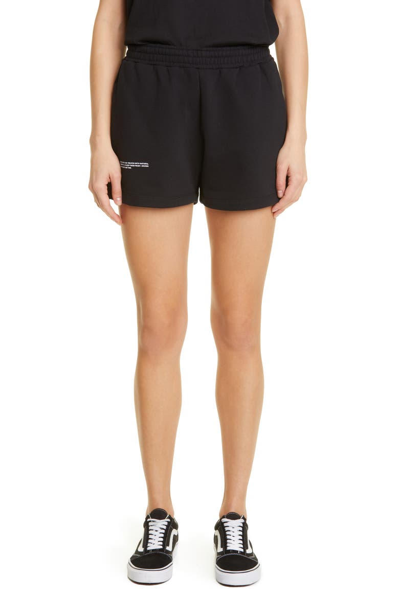 365 PPRMINT™ Unisex Organic Cotton Sweat Shorts, Main, color, BLACK