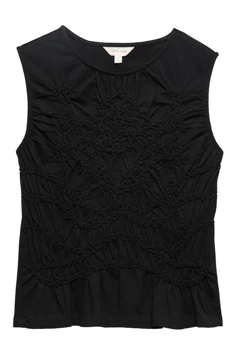 Stitch Detail Cotton Jersey Tank, Alternate, color, BLACK