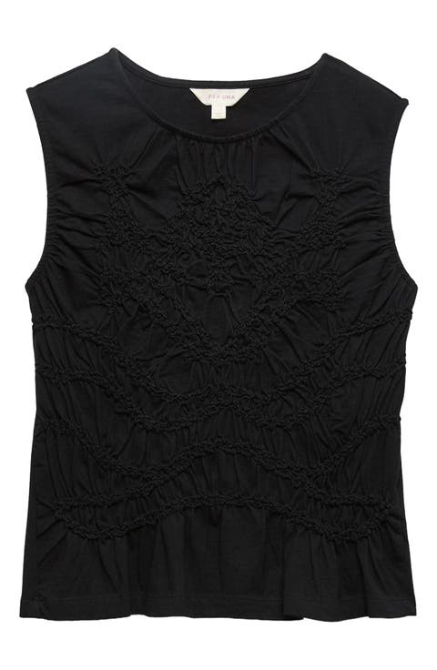 Stitch Detail Cotton Jersey Tank