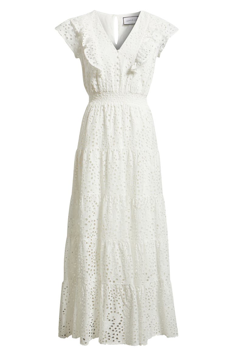 Eyelet Maxi Dress, Alternate, color, WHITE