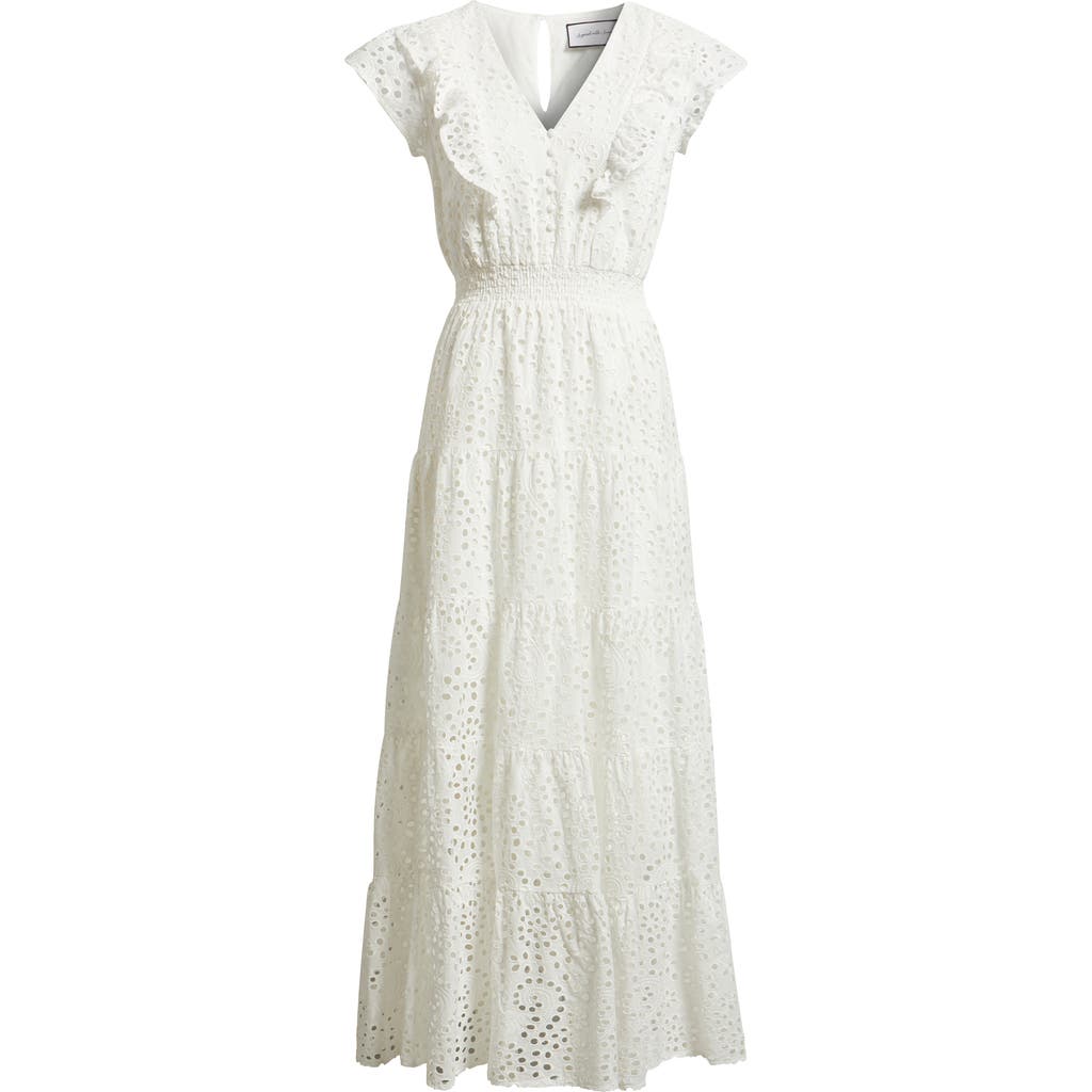 Layered With Love Eyelet Maxi Dress In White