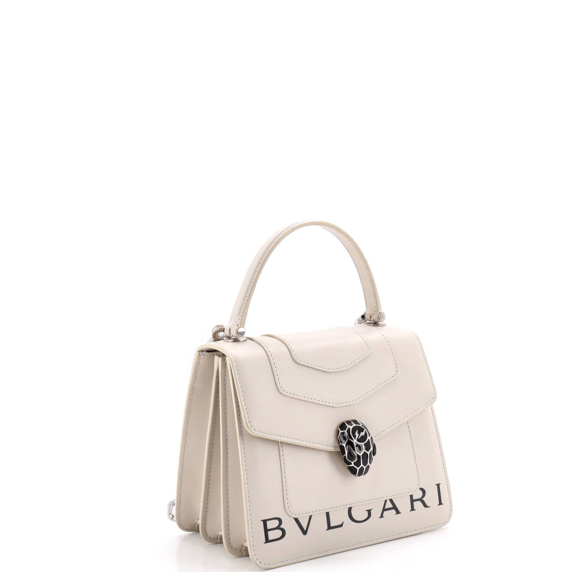 Fragment Serpenti Forever Top Handle Bag Leather Small, Alternate, color, White