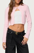 EDIKTED Jayne Split Front Knit Crop Cardigan