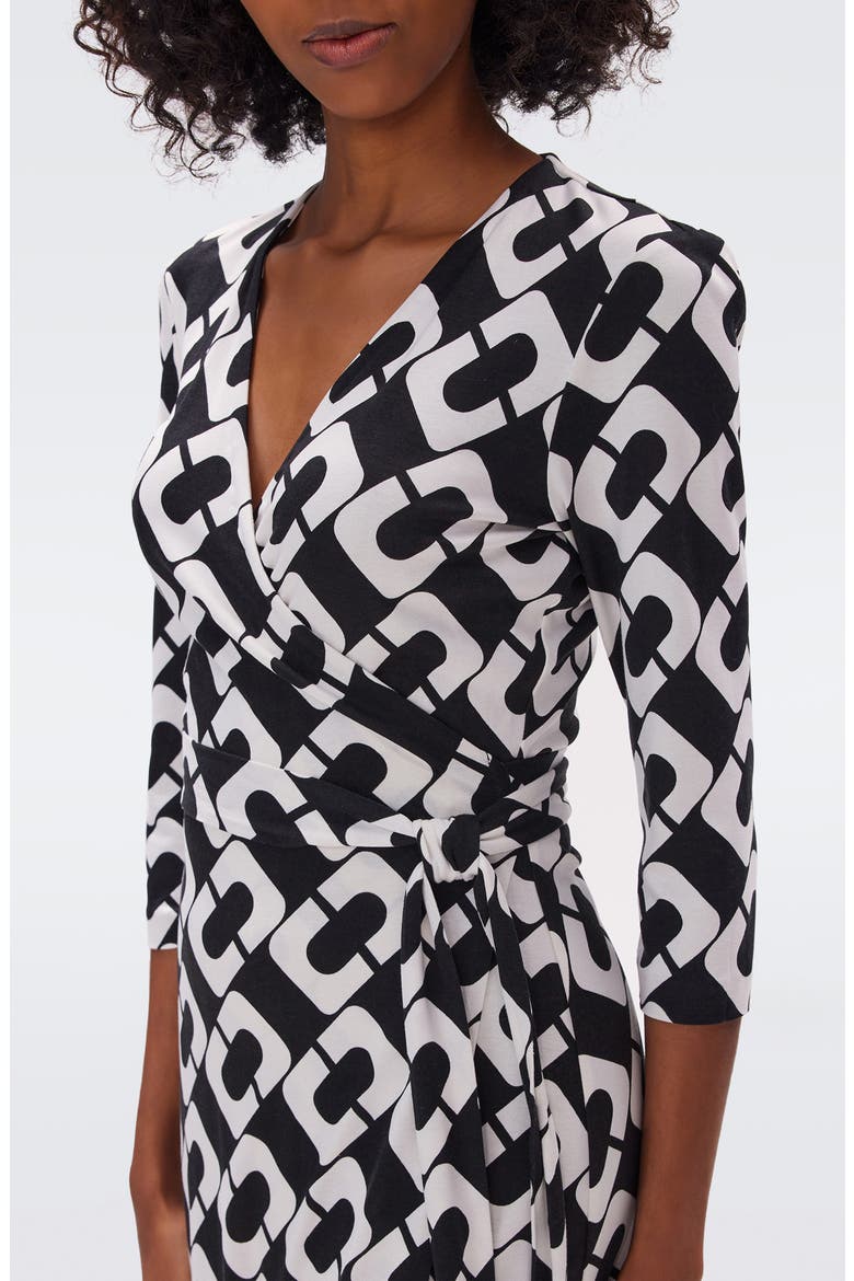 New Julian Two Print Silk Wrap Dress, Alternate, color, CHAIN LINK GIANT