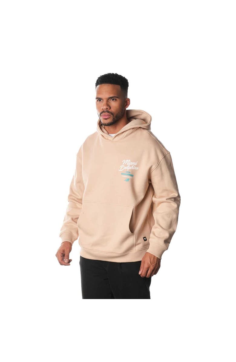 THE WILD COLLECTIVE Unisex The Wild Collective Cream Miami Dolphins Fleece Pullover Hoodie, Main, color, Cream
