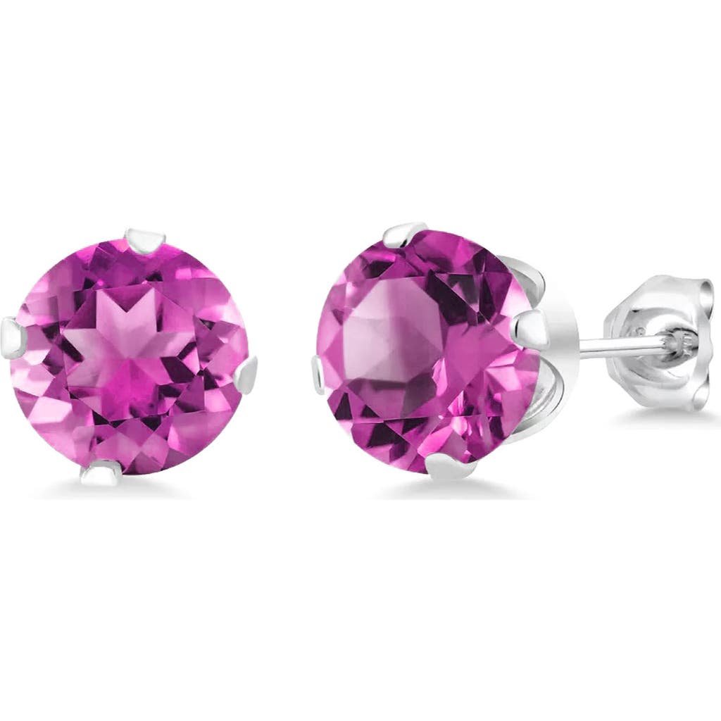 A & M A&m Round Cubic Zirconia Birthstone Stud Earrings In Lightrose