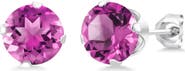 A&M Round Cubic Zirconia Birthstone Stud Earrings