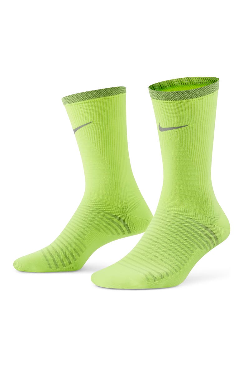 Spark Running Socks, Alternate, color, VOLT/ REFLECT SILVER