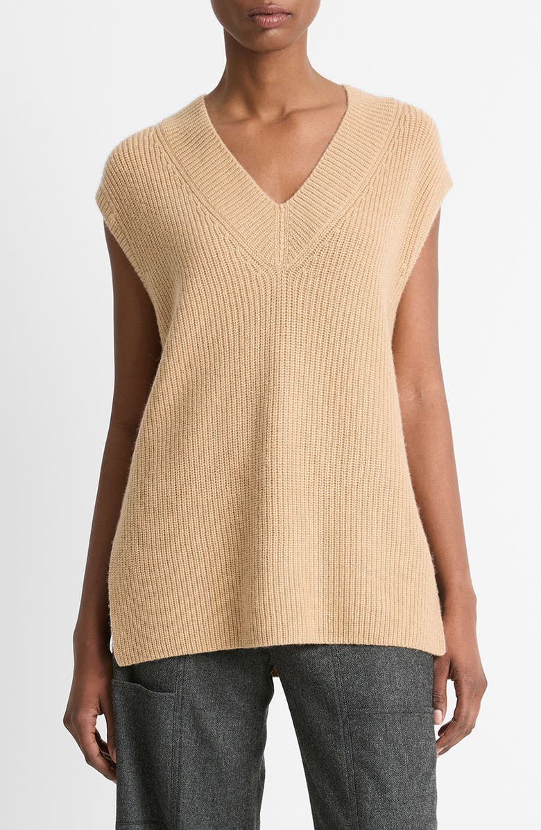 Vince Wool & Cashmere Rib Sweater Vest, Main, color,