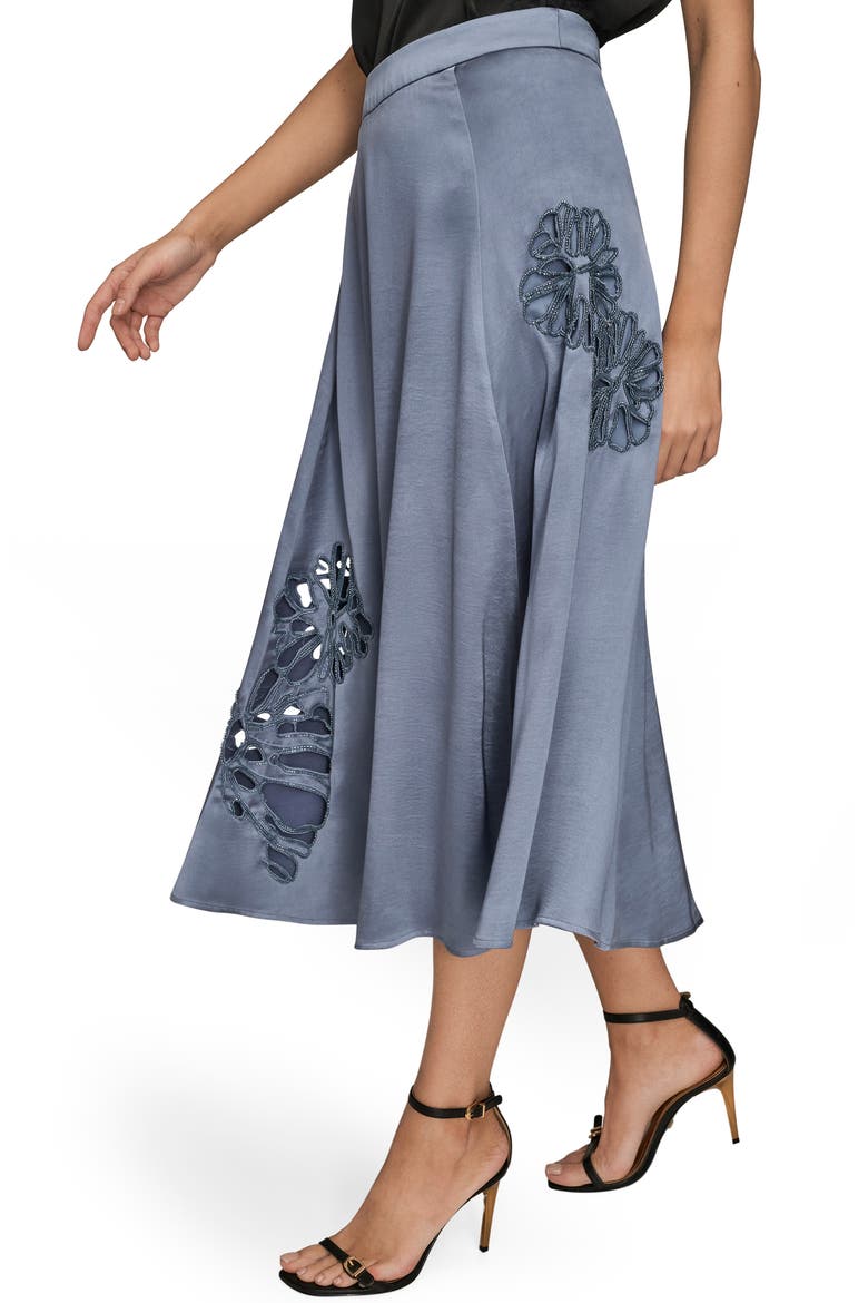 Sequin Floral A-Line Midi Skirt, Alternate, color, TEMPEST