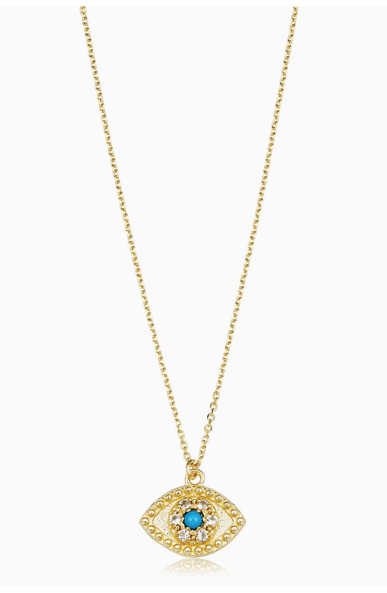 Oradina 14K Yellow Gold Evil Eye Pendant, Main, color, Yellow Gold