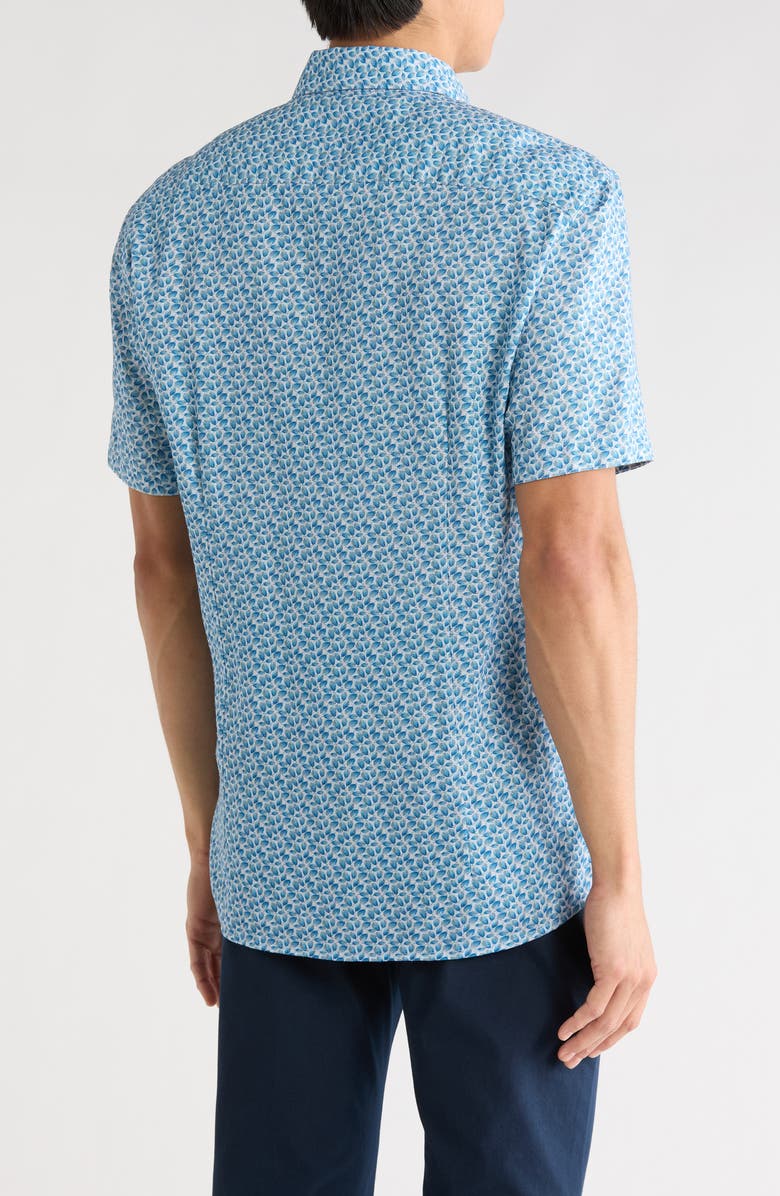 SOUL OF LONDON Short Sleeve Sport Shirt, Alternate, color, Blue / Bleu