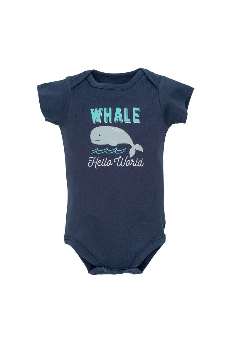 Comfortable Cotton Bodysuits 5Pk, Alternate, color, Sea Characters