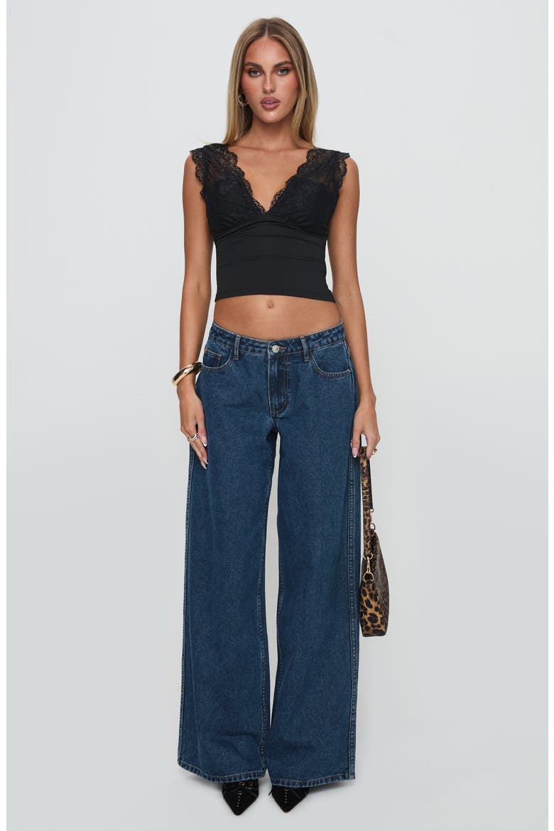 Typha Lace Detail Crop Top, Alternate, color, BLACK
