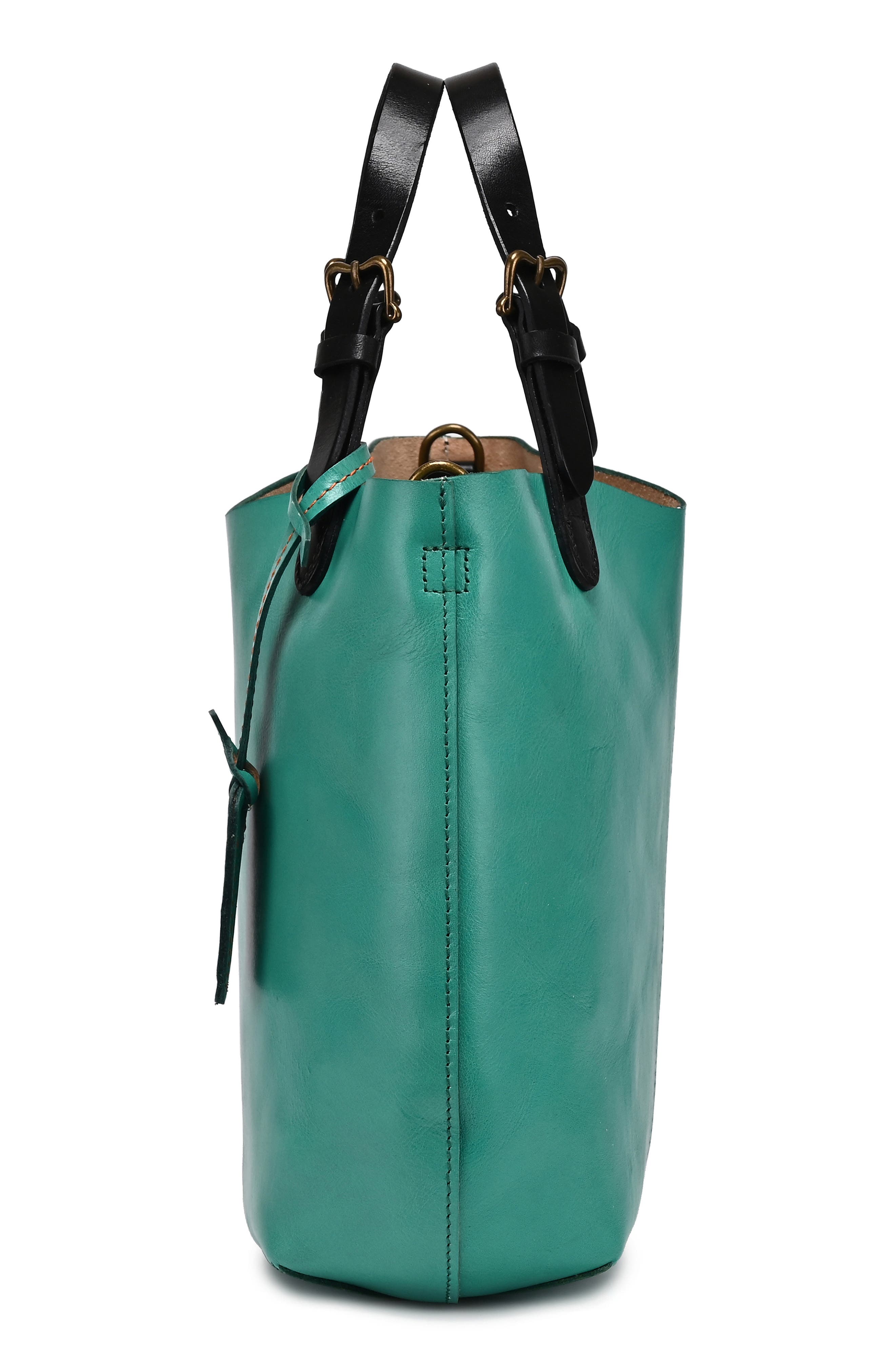 OLD TREND Dip Dye Leather Mini Tote, Alternate, color, Aqua