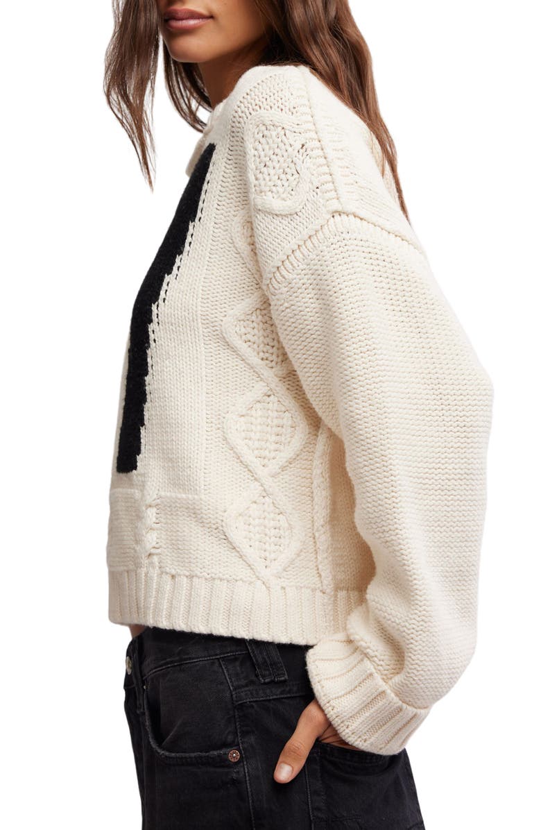 Free People We the Free 87 Oversize Sweater, Alternate, color, White Combo