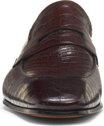 TOM FORD Bailey Croc Embossed Penny Loafer (Men) | Nordstrom
