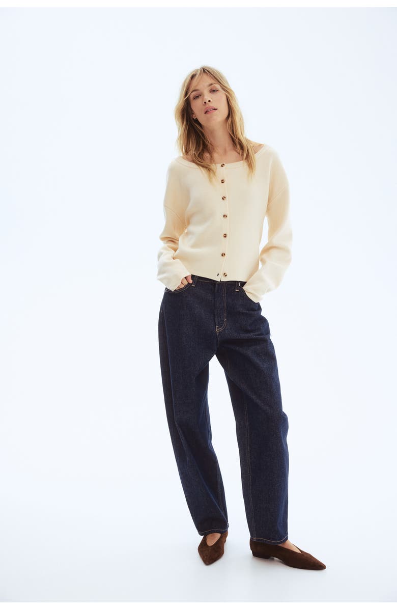 H&M Off-the-shoulder Cardigan, Alternate, color, Light Beige