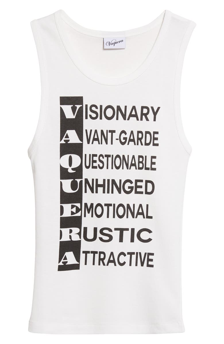 Vaquera Anagram Logo Graphic Tank, Main, color, White