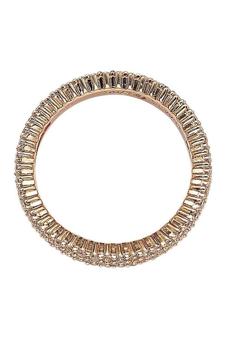14K Rose Gold Plated Sterling Silver Micro-Pavé White CZ Eternity Band Ring, Alternate, color, ROSE