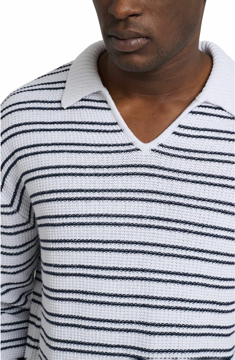 Onia Cotton Linen Textured Long Sleeve Polo, Alternate, color,