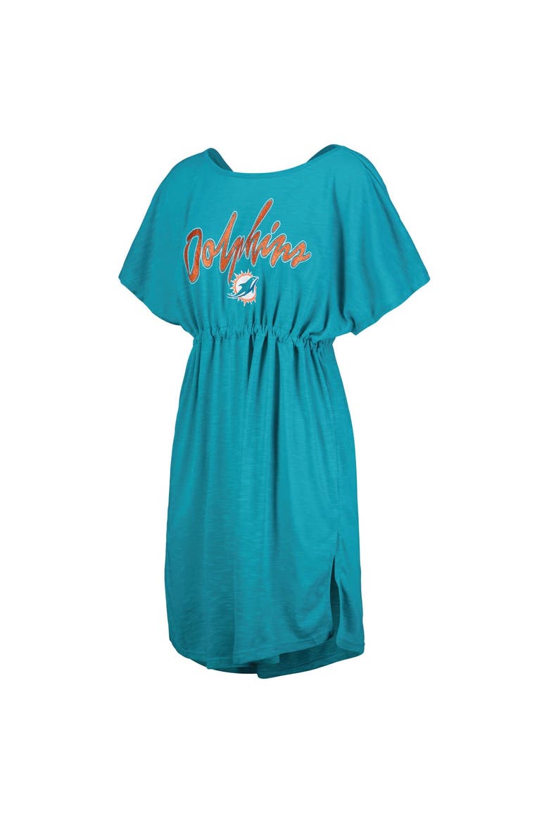 Women's G-III 4Her by Carl Banks Aqua Miami Dolphins Versus Swim Cover-Up, Alternate, color, Aqua