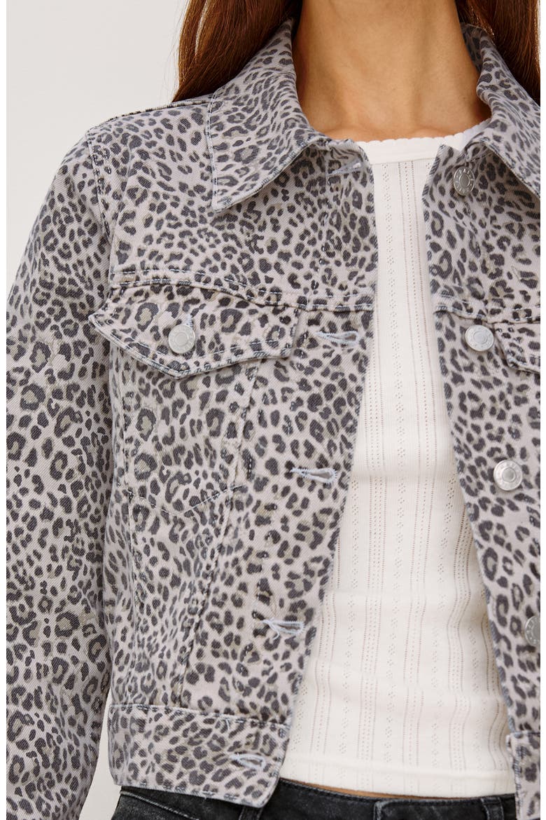 Brea Cheetah Print Denim Jacket, Alternate, color, ECRU CHEETAH