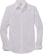 Bonobos Tech Solid White Performance Cotton Blend Piqué Button-Up Shirt