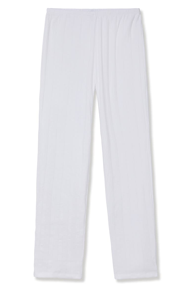 Pima Cotton Pointelle Pants, Alternate, color, WHITE