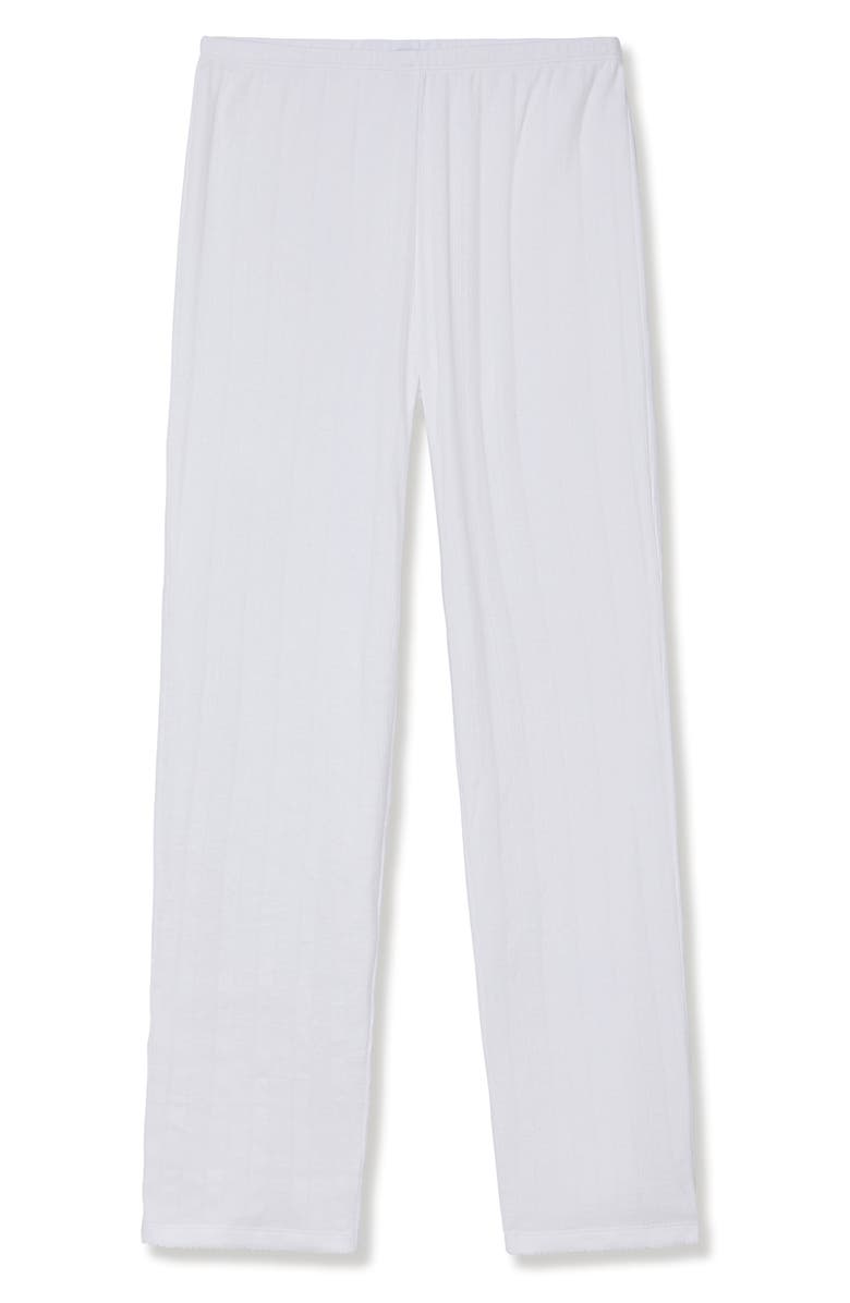 Petite Plume Pima Cotton Pointelle Pajama Pants, Main, color, 