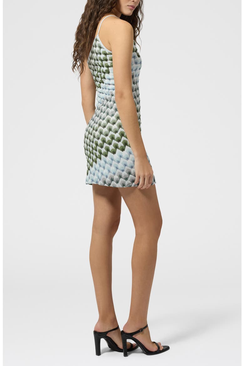Metallic Jacquard One-Shoulder Minidress, Alternate, color, GREEN MULTI