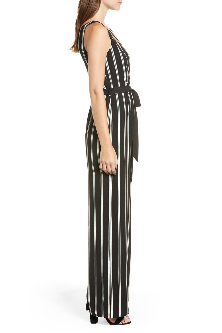 Deep-V Jumpsuit, Alternate, color, GREEN BUG STRIPE