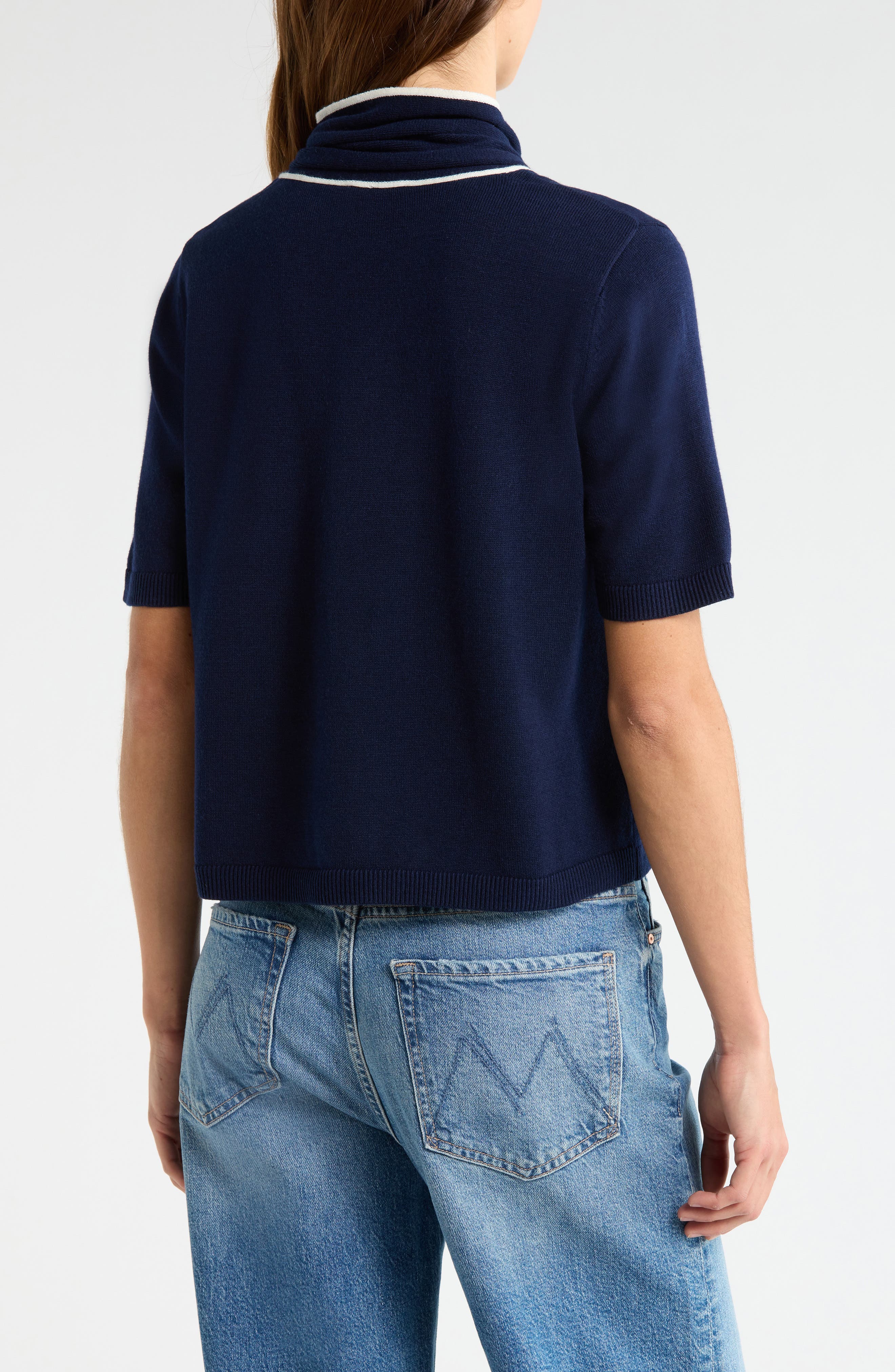 Tipped Tie Neck Sweater - image 4